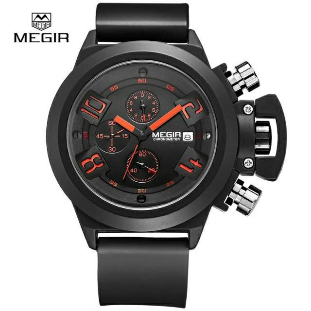 Megir 2002 / Jam Tangan Pria / Strap Kulit / Megir Original Premium Watch Import