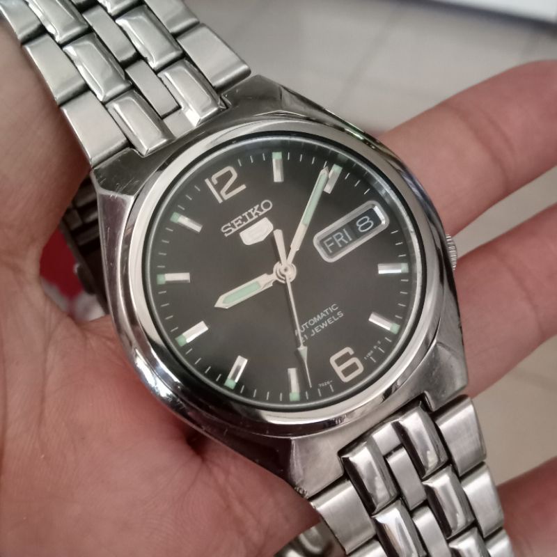 Seiko5 Automatic cal 7s26-01T0 military black dial backcase transparan Like New