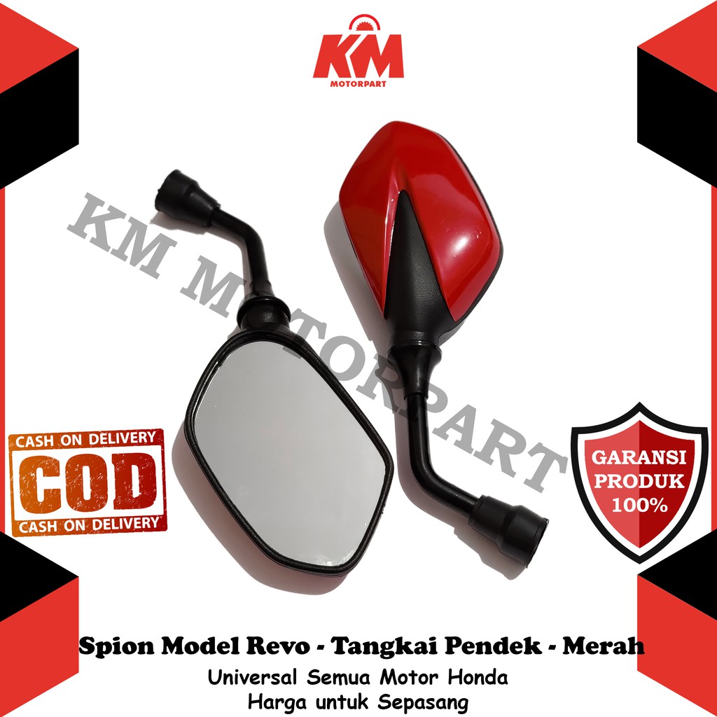 Spion Motor Variasi Tangkai Pendek Universal Motor Honda Model Revo bisa Beat Vario Supra CBR Scoopy