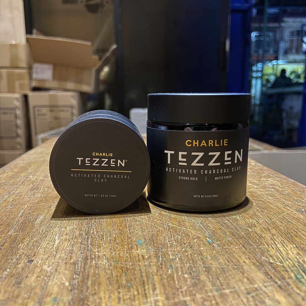 Tezzen Charlie Activated Charcoal Clay Matte Finish Strong Hold BPOM Free Sisir