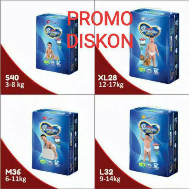 Popok sayangku S20 / M36 / L32 / Xl28 / L54 / M60