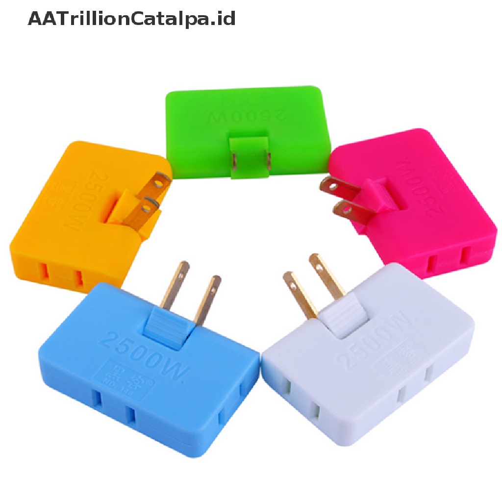 Aatrillioncatalpa US 3 In 1 Adapter Extension Plug Elektrik Rotasi 180 Derajat Adjustable