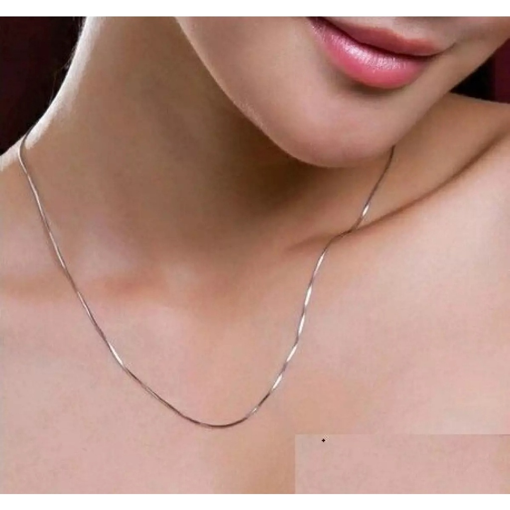 PROMO KALUNG BELUT BULAT SILVER TITANIUM MODEL PRIA DAN WANITA ANTI KARAT DAN LUNTUR