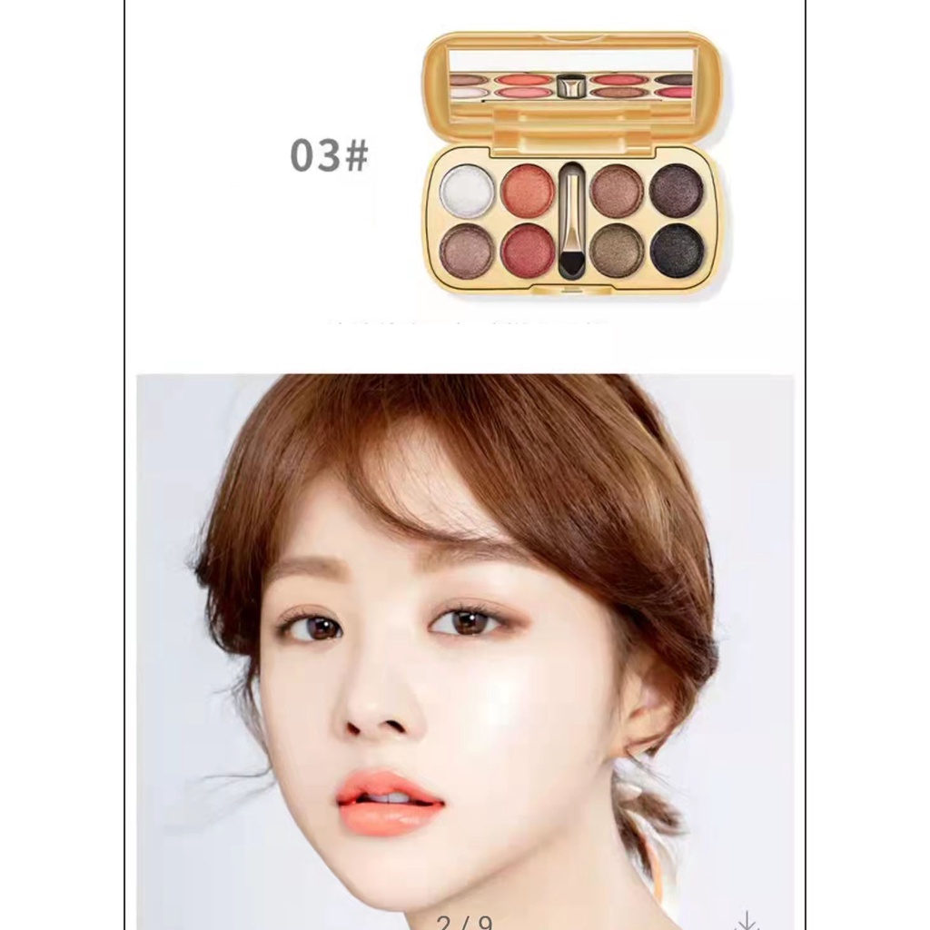 (COD) D3551 ready Geometric 8 color dazzle bright 8 color eye shadow import murah tasimpor2008