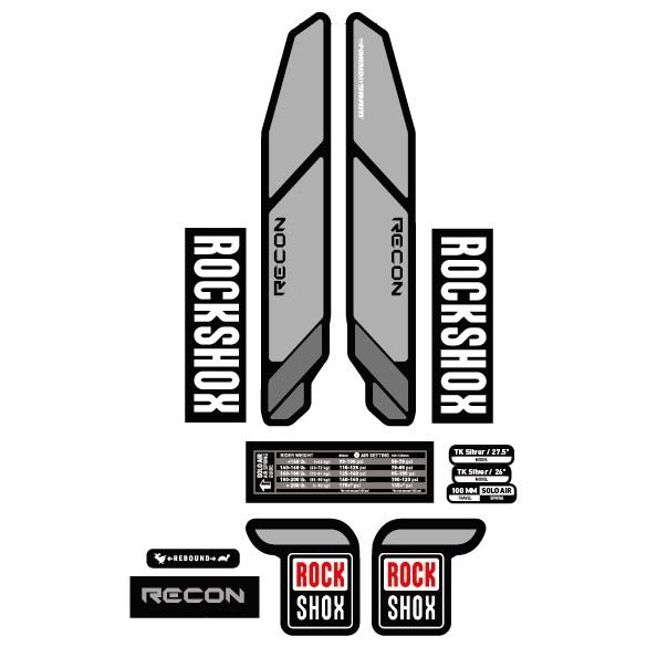 Special Decal Stiker Rockshox Recon Silver Terbatas