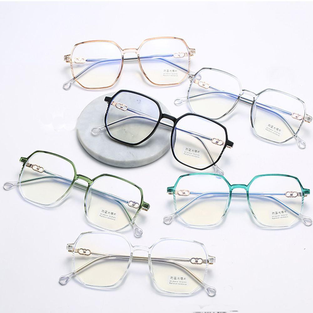 [Elegan] Kacamata Bingkai Temperamen Unik Retro Spectacles Fashion Transparan Kacamata Bingkai Sederhana Kacamata Anti Cahaya Biru