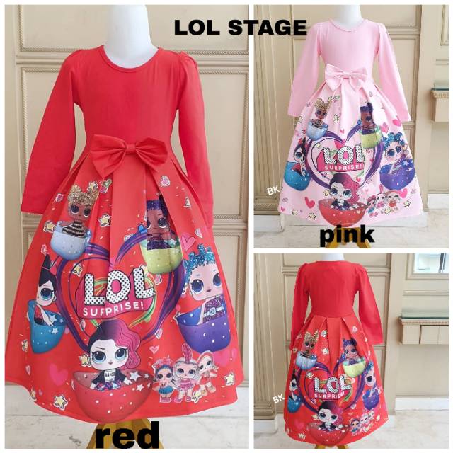 GAMIS LOL / DRESS PANJANG ANAK MOTIF LOL / DRESS PRINCESS ANAK  IMPORT