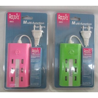 RAPID-803 Multi Function Charger 6 Hole 2A Murni/Adaptor RAPID USB 6 Hole