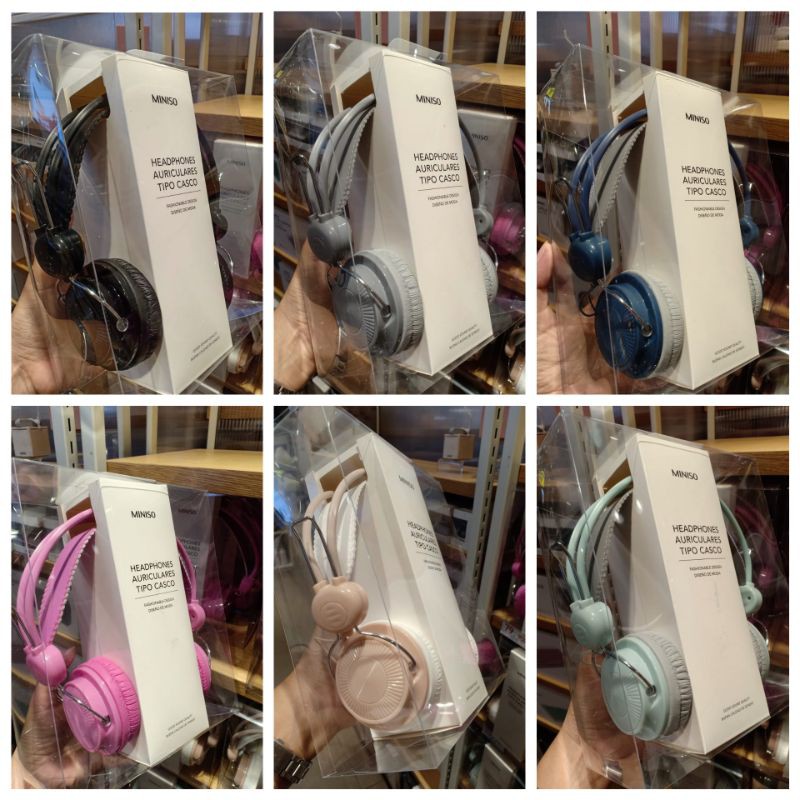 ORIGINAL MINISO  Headphone murah headset stereo auriculares tipo casco include mic non bluetooth