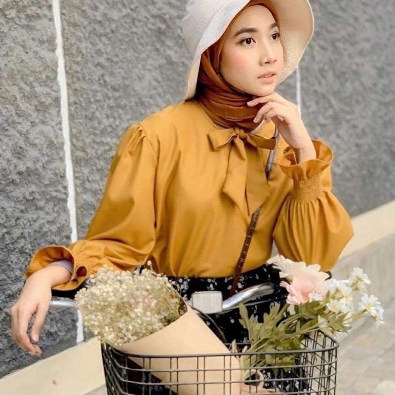 Meguri Blouse Pusatgrosir_solo/ Mosscrepe Polos Premium Termurah Hits Selebgram