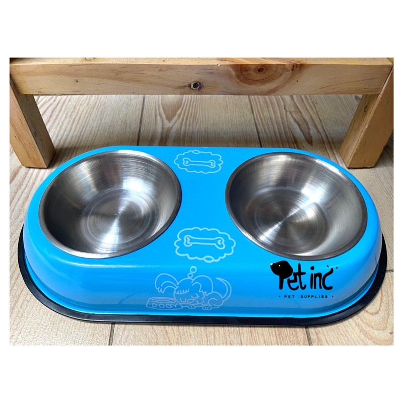 DOGGY STAINLESS MEAL DOUBLE BOWL