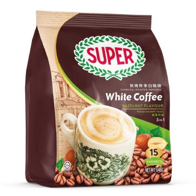 

SUPER Charcoal Roasted White Coffee Hazelnut Flavour - 1 Sachet (33 gr)