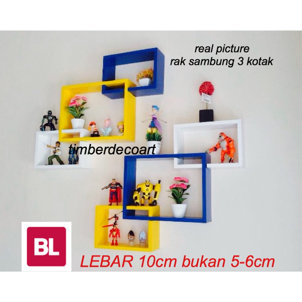 Rak Dinding 3 Kotak Minimalis Termurah
