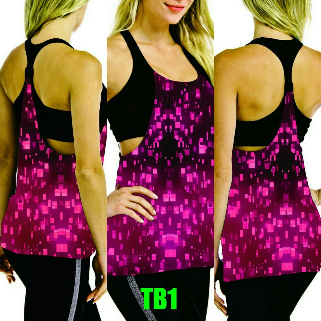 Pakaian Olahraga SXB Yoga Tanktop Two Tone (Double Bra)