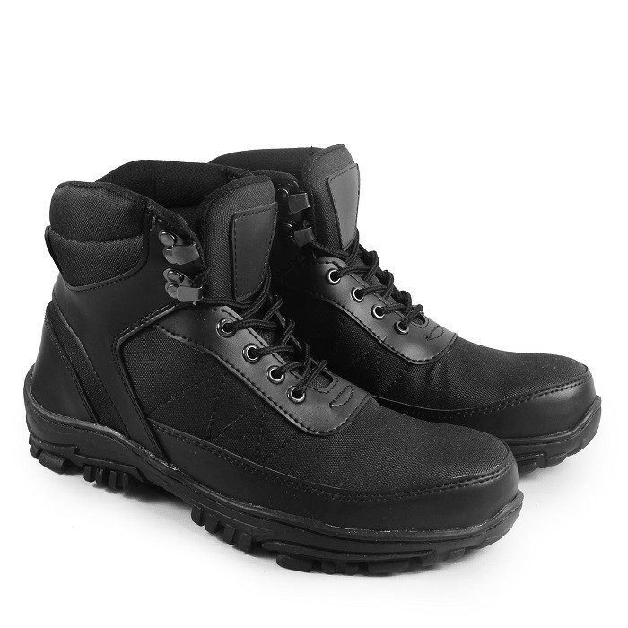 MS SHOP - COD BOS - Sepatu Pria Walkers Hyuga Hitam Tinggi Boots Safety Laki Hiking Gunung Trakking