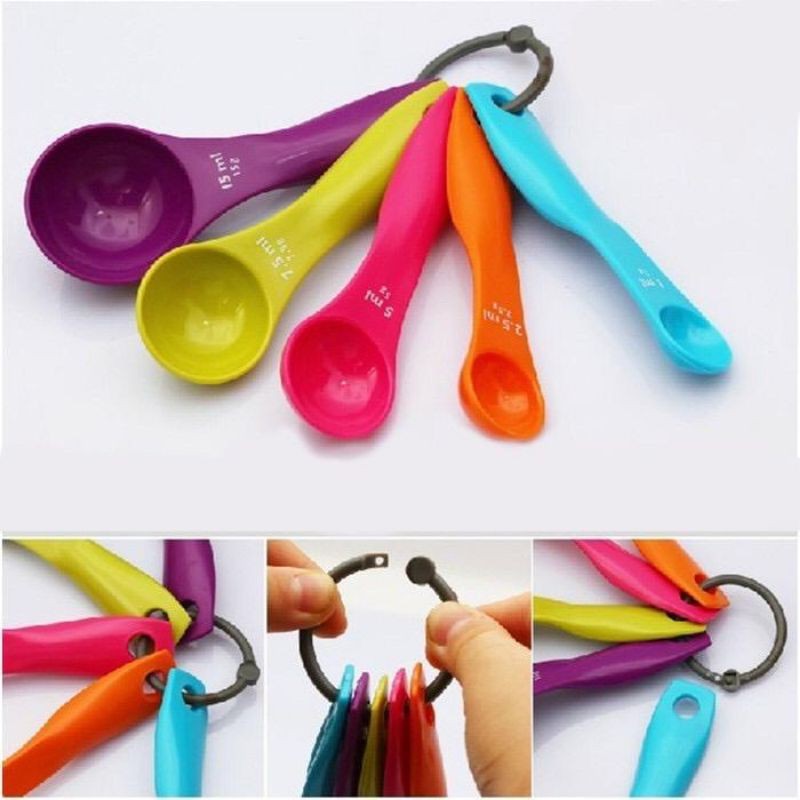 Sendok Takar Measuring Spoon Set 5 in 1 Warna Warni Ukur Kue Air Bumbu