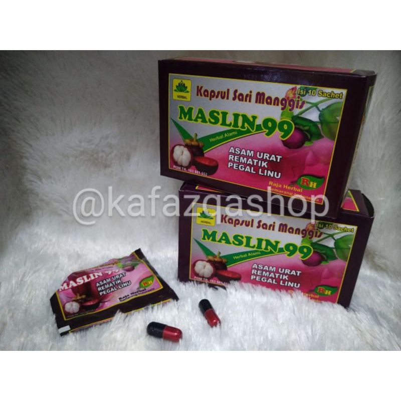 MASLIN 99 | Kapsul Sari Manggis | 10 Sachet | 4 Kapsul