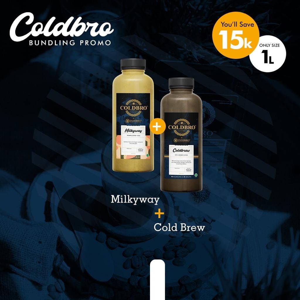 

INDIBRO Kopi COLDBRO Milky Way dan Cold Brew Bundling Promo 1L