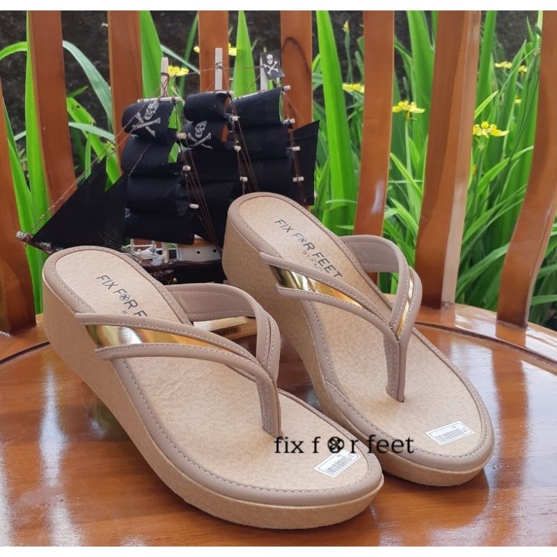 fahrie shoes sendal wedges wanita jepit terbaru/wedges 5 cm fh-44