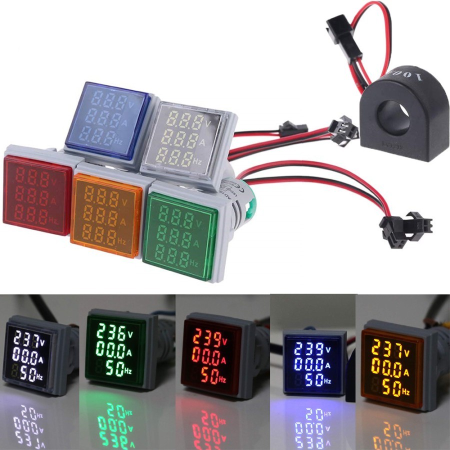 VU VOLT AMPER DAN HZ ATAU FREQUENSI AC METER DIGITAL DS