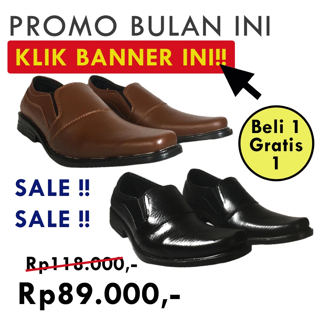 Sale!! Sale!!Sepatu Pria Pantofel Bahan Kulit Sintetis / Sepatu Fantofel Cowok Laki-laki untuk Bisnis Wisuda Kerja Kantoran Murah keren Warna Hitam dan Mocca