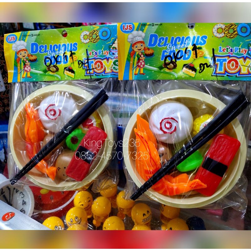 Mainan Anak Sushi Makanan Dim Sum Udang Sumpit Bakpao Dimsum Kukus Sashimi Masakan Anak Perempuan La