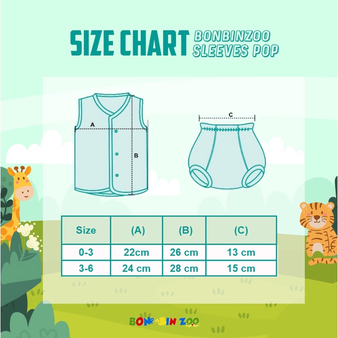 BONBINZOO SETELAN KUTUNG POP POINTELLE BAJU ANAK KANCING DEPAN 0-12 BULAN