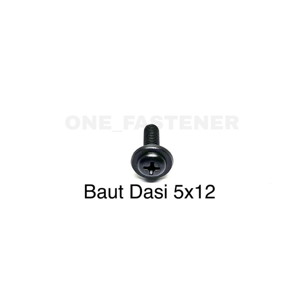 50 Pcs Baut Dasi 5x12 Hitam baut Leksil M5x12 honda panjang 1.2cm 5mm