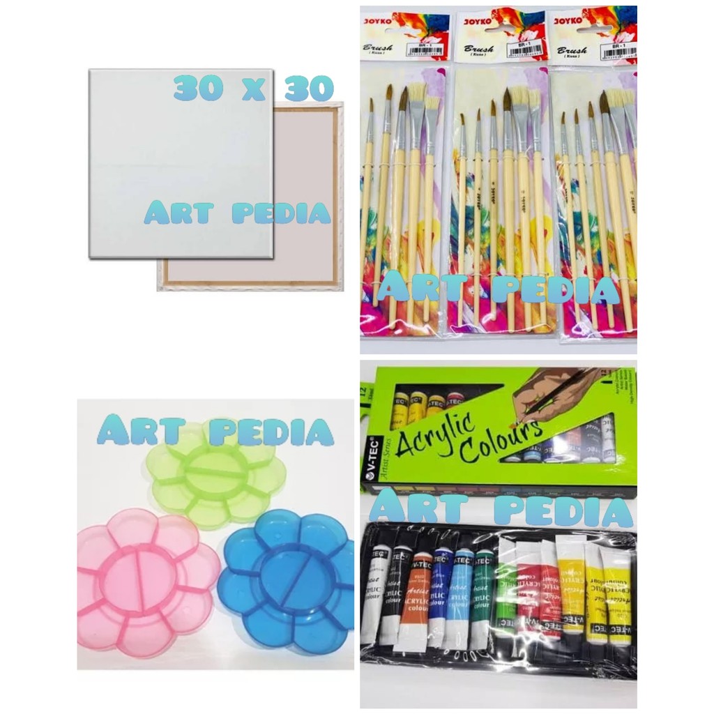 

Paket Kanvas Lukis 30x30 (kanvas+kuas+palet+cat akrilik)
