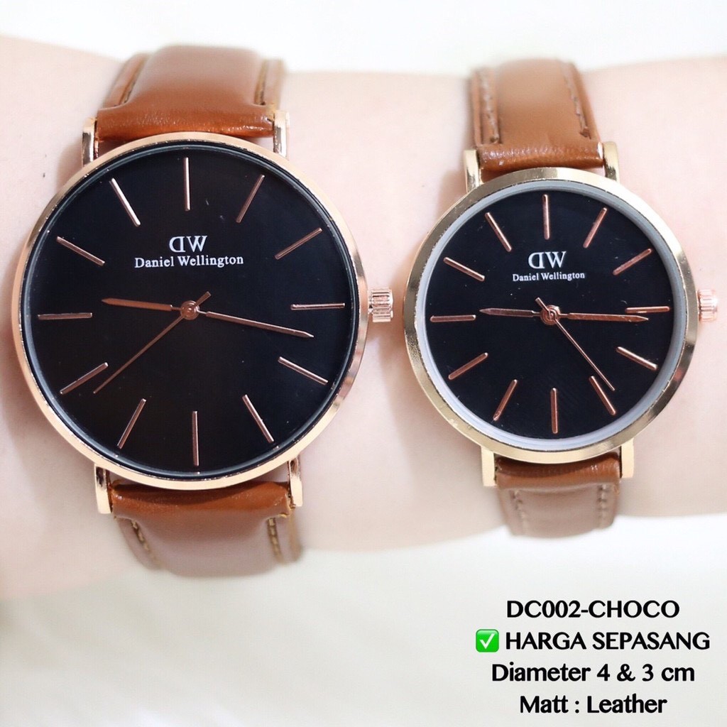 Jam tangan couple kulit / leather sepasang pria dan wanita  DC025