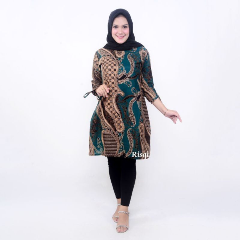 Tunik Batik Baju Wanita Tunik Serut Tunik Resleting  Batik Original Fasion Wanita