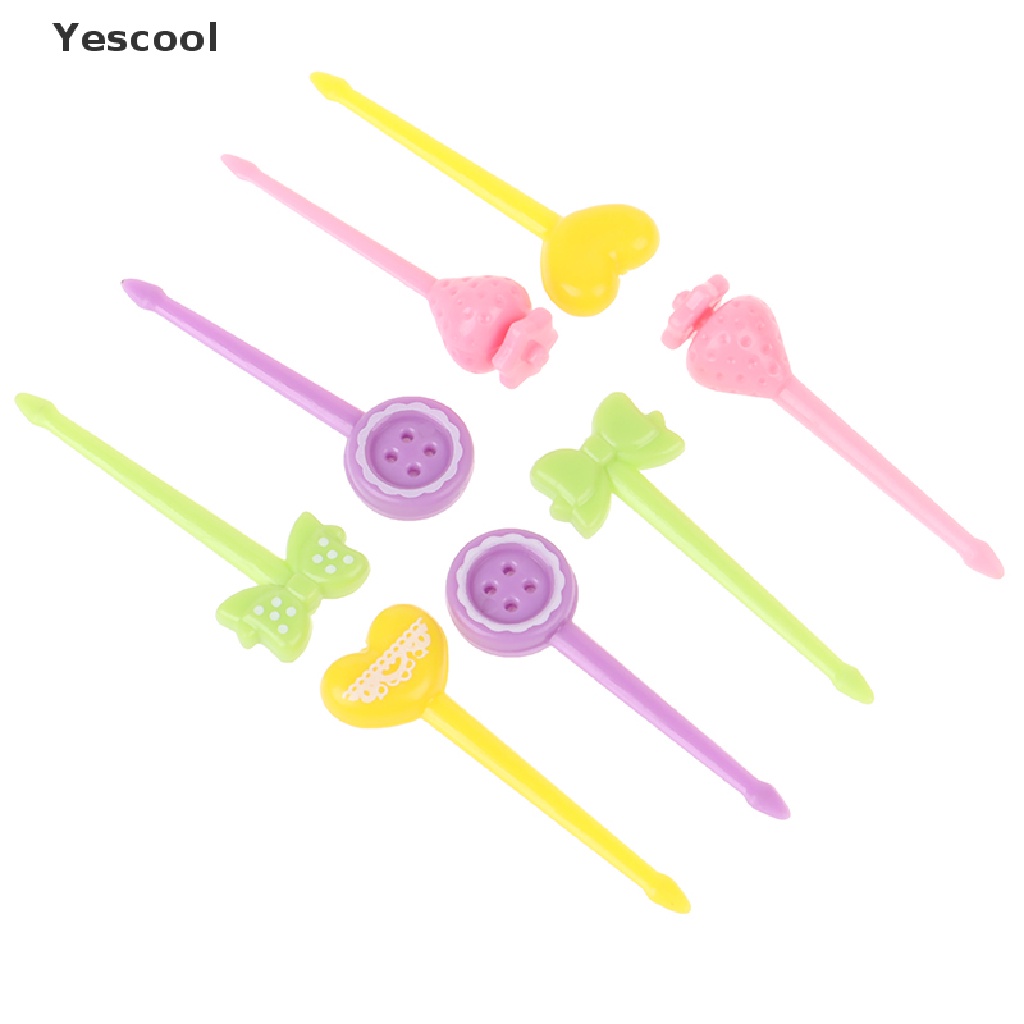 Yescool 8pcs Tusuk Gigi Buahkuemakanan Penutupbento Mini Untuk Anak