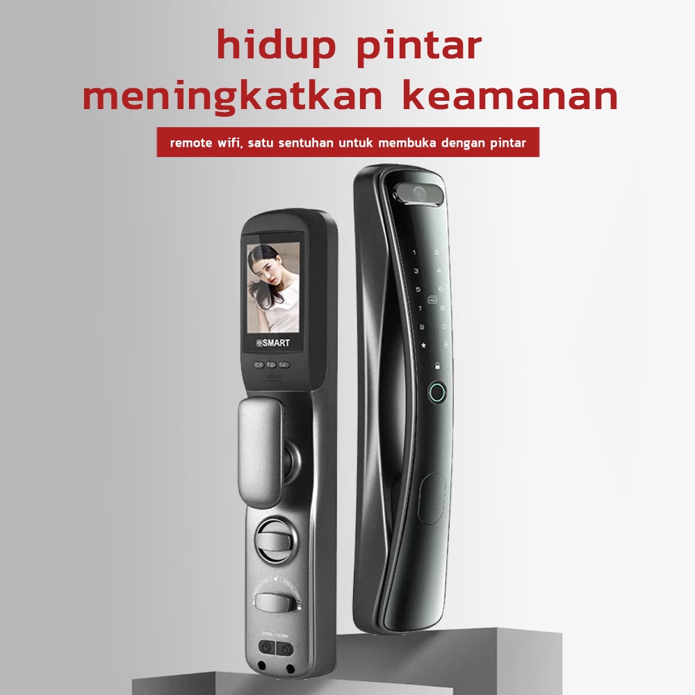 Kadonio kunci pintu digital kunci pintar Smart Door automatic kunci digital kunci pintu sidik jari dengan Kamera viewer kunci pintu fingerprint-1