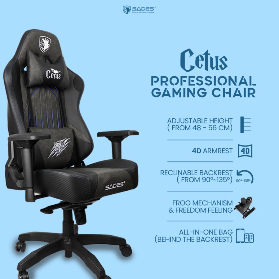 Sades Cetus Professional 4D Arm Rest Frog Mechanism - Gaming Chair