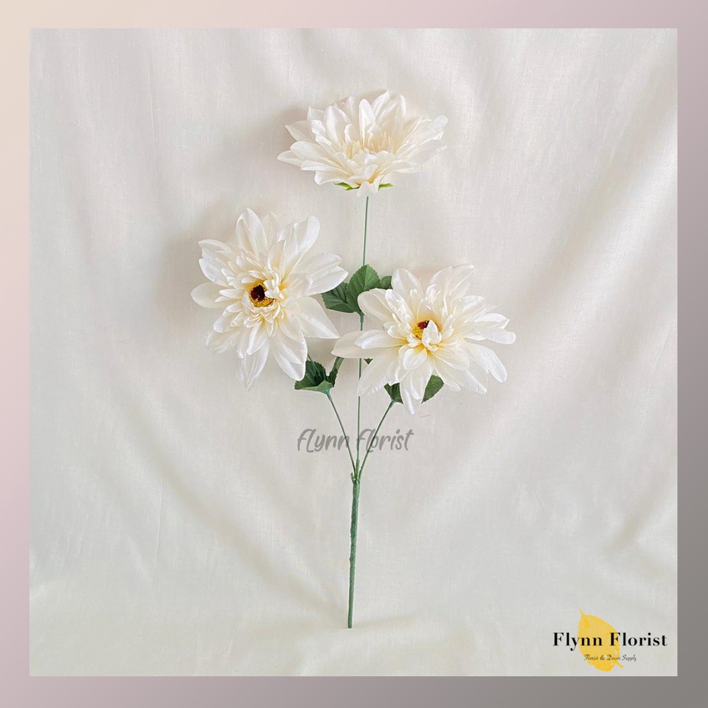 Bunga Dahlia X3 (satuan) Bunga Artificial / Bunga Plastik / Bunga Dekorasi / Pernikahan-2