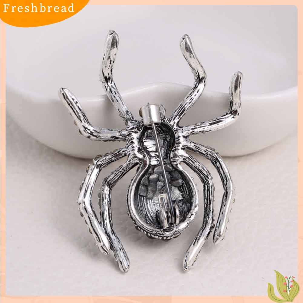 Terlaris Vintage Women Rhinestone Inlaid Spider Brooch Pin Bag Badge Lapel Jewelry Gift