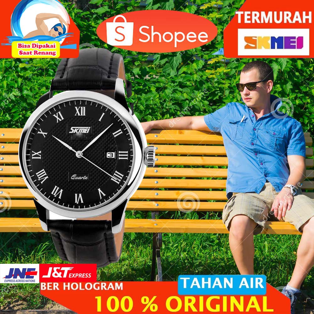 ORIGINAL SKMEI Jam Tangan Analog - 9058CL [Pria] [Hitam Hitam]