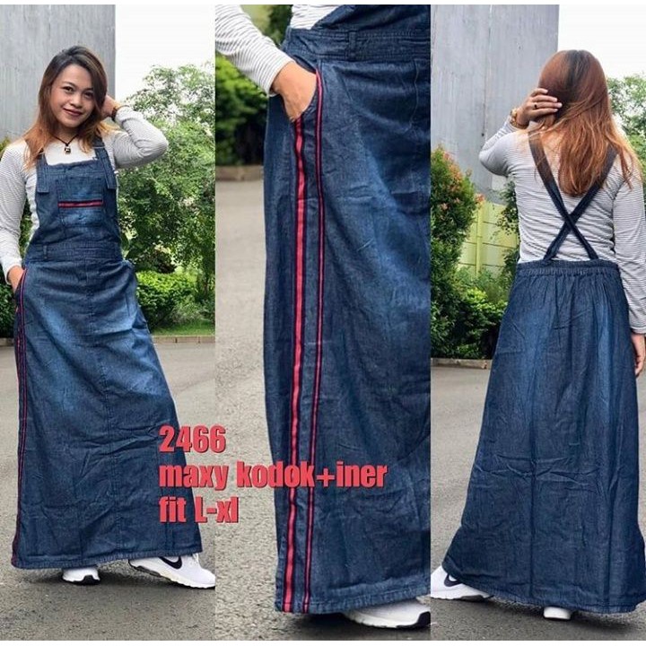 SALE ..Dres nikita bahan jeans stel kaos lengan panjang