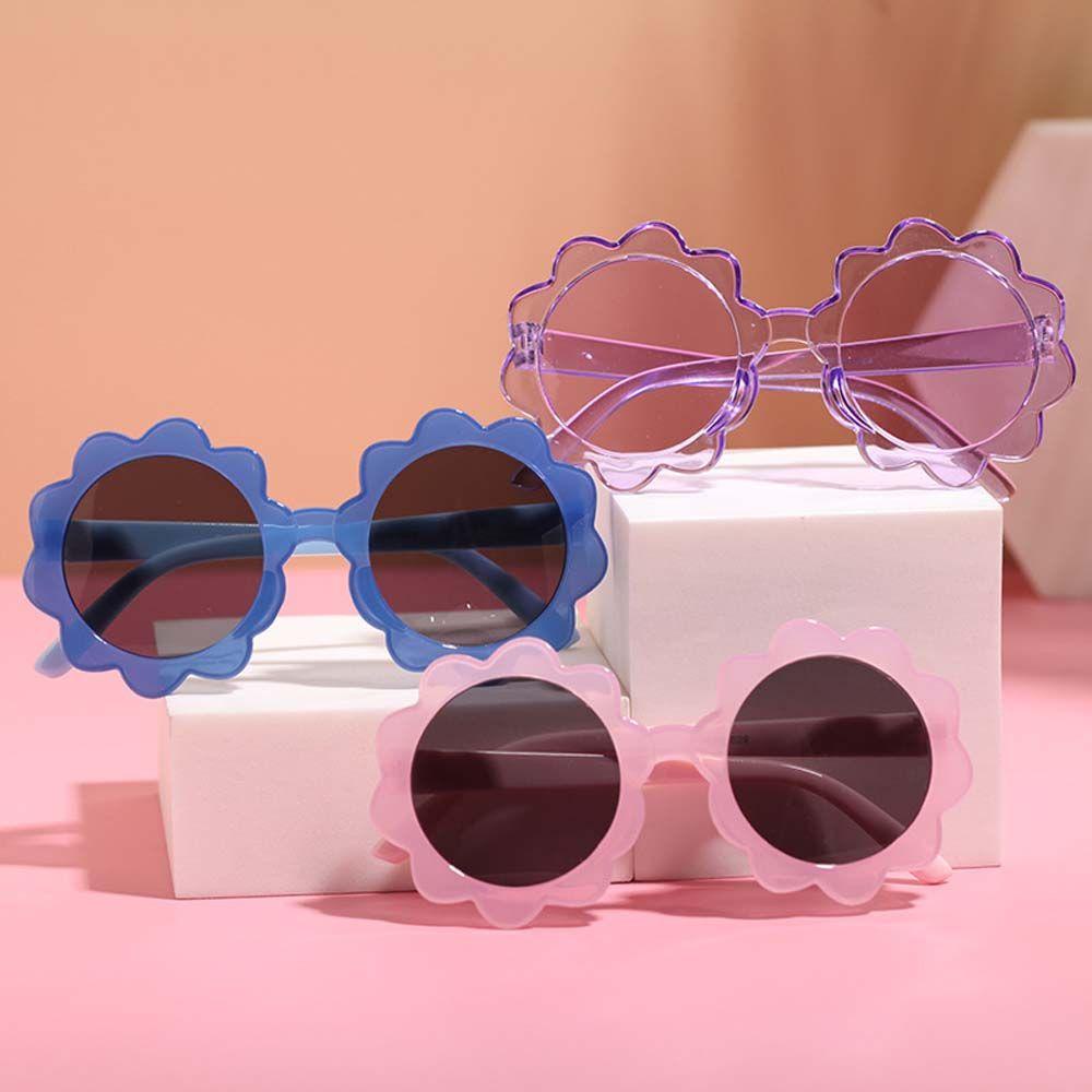 Mxbeauty Kacamata Hitam Bunga Jalan Tembak Manis Kacamata Matahari Lucu Sun Flower Bulat Anak Sunglasses