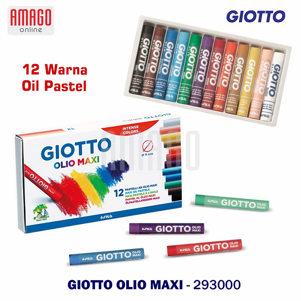 GIOTTO OLIO MAXI - OIL PASTEL 12 COLORS - 293000