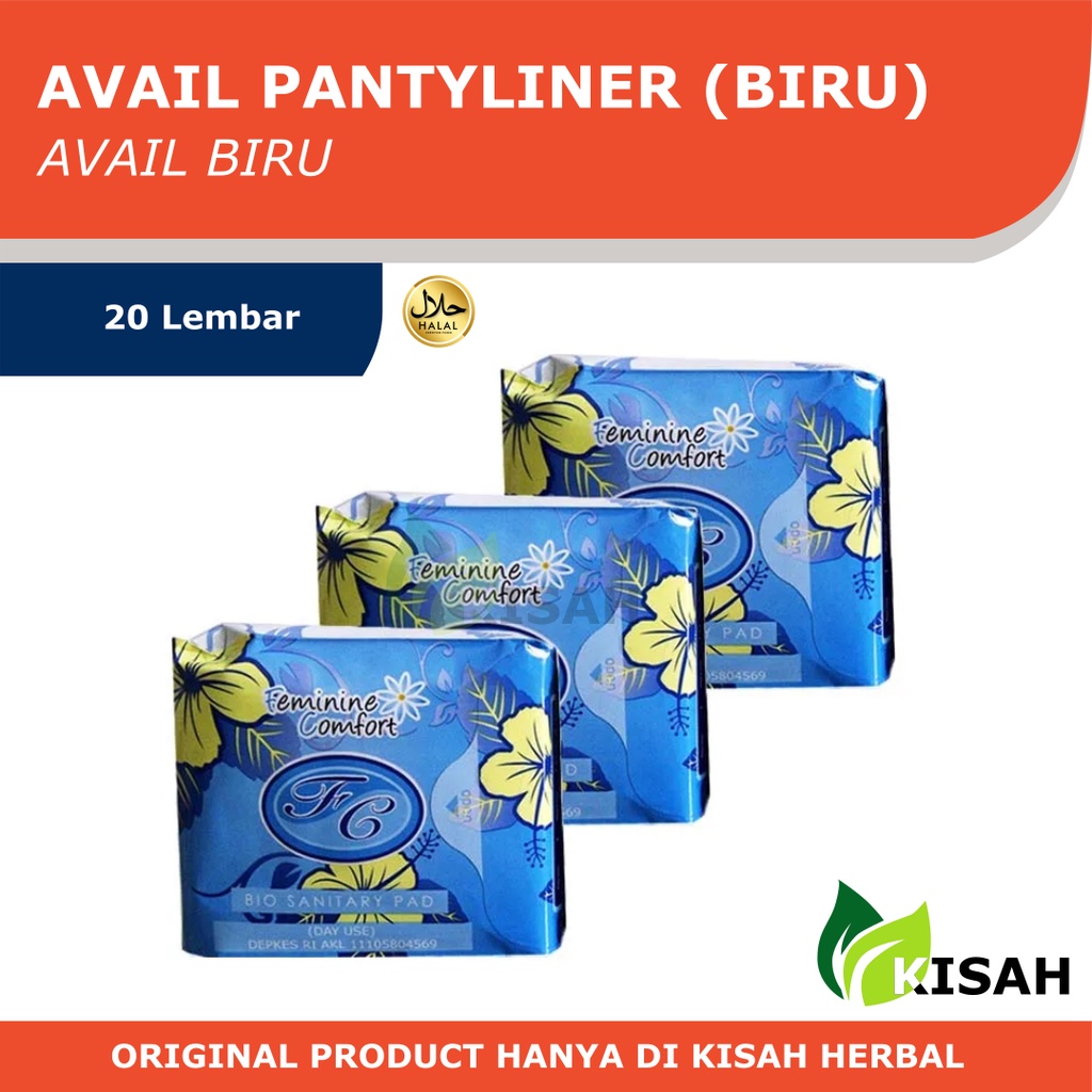 AVAIL DAY USE AVAIL BIRU PEMBALUT HERBAL 10 LEMBAR / Pembalut herbal AVAIL BIRU Day Use / Pembalut Wanita / Feminine Comfort