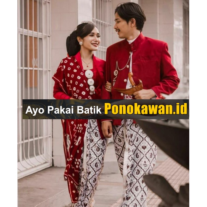 Setelan Pakaian Tradisional Jawa Set Baju Prewedd Pria Wanita Premium/Set Baju Adat Jawa/Couplean Pe