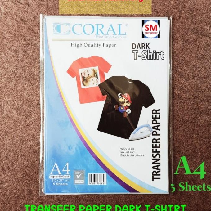 

Best Product!!! Kertas Photo A4 Transfer Paper Merk Coral Cetak Di Kaos Dark (5 Set ) - Paling Diminati