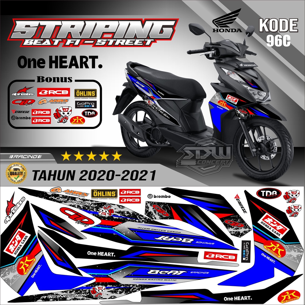 Striping Beat New Stiker Lis Motor Beat New Variasi kode 96