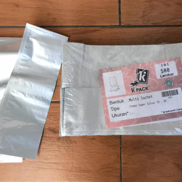 500 lembar Kemasan sachet renceng full foil 25gram multifungsi ukuran 8x12cm - multi sachet snack