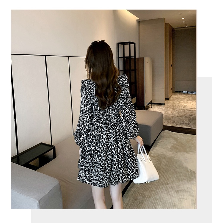 #Sisjuly# Tinggi Pinggang Vintage Lengan Panjang Floral Gaun untuk Wanita Musim Semi dan Musim Gugur2022Desain