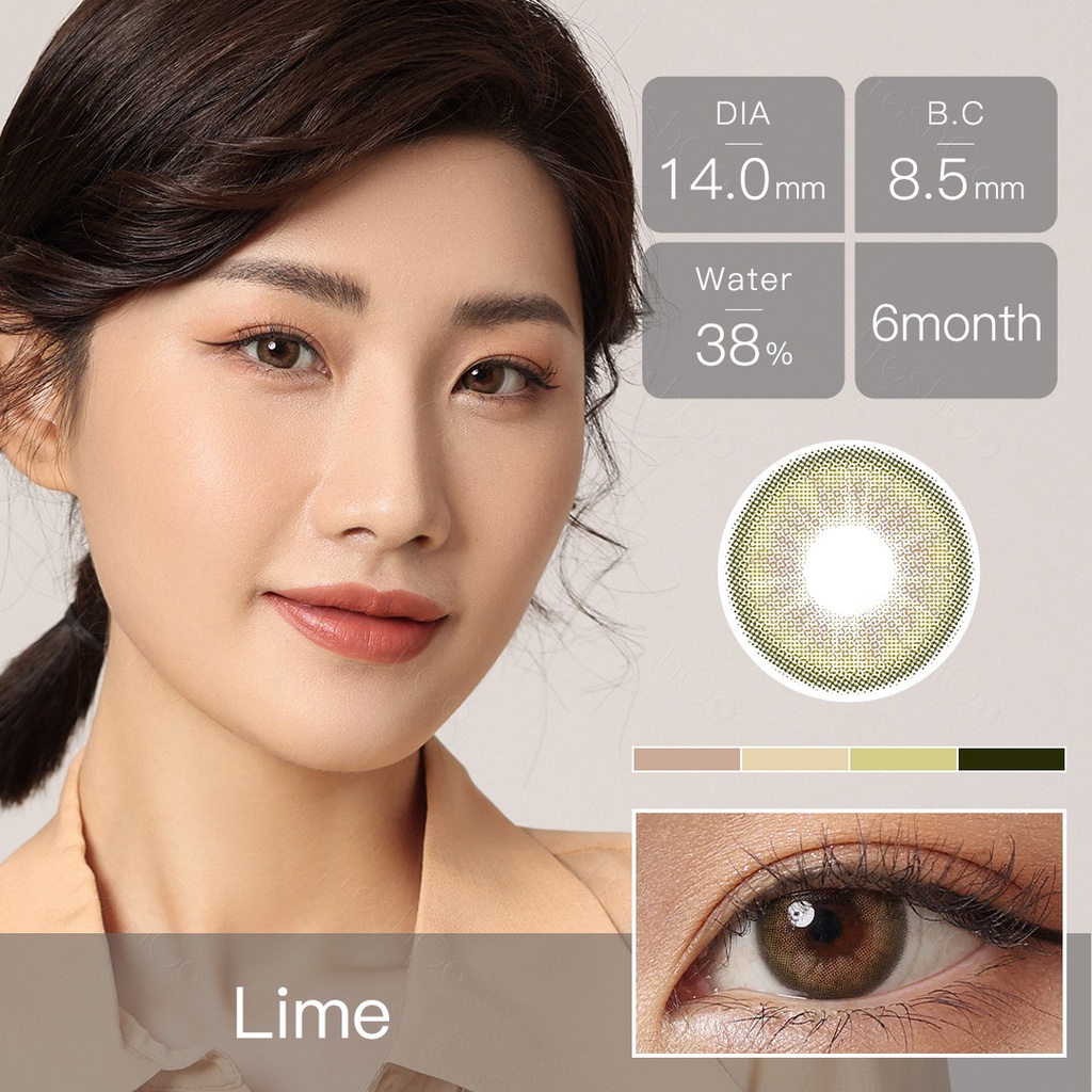 Magister OMG Softlens Minus 14mm (0.00 s/d -6.00)  Sepasang Lensa kontak Kadar Air 38% Soflens minus Soflen minus Brown/Grey/Black