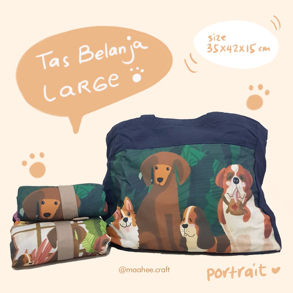 MAAHEE Grocery Bag Large_ Dog-GlassHouse Series