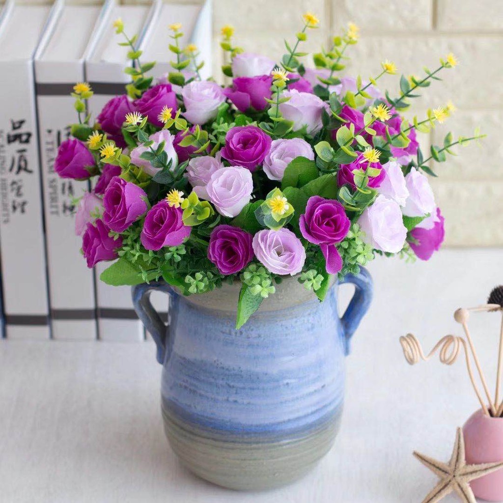 MYSTYLE BUNGA PLASTIK ROSE 510 BUNGA MAWAR HIAS PLASTIC ARTIFICIAL BUNGA ARTIFISIAL MURAH-6