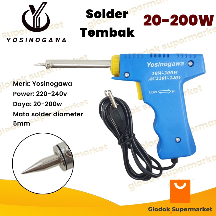 Solder Tembak Yosinogawa YS6620 20-200 Watt Dual Heat YS-6620 20w 200w